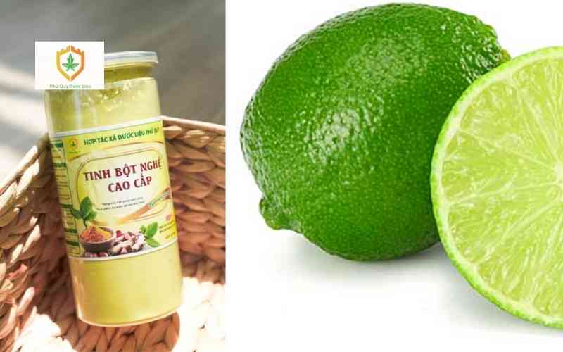 mặt nạ tinh bột nghệ kết hợp với chanh